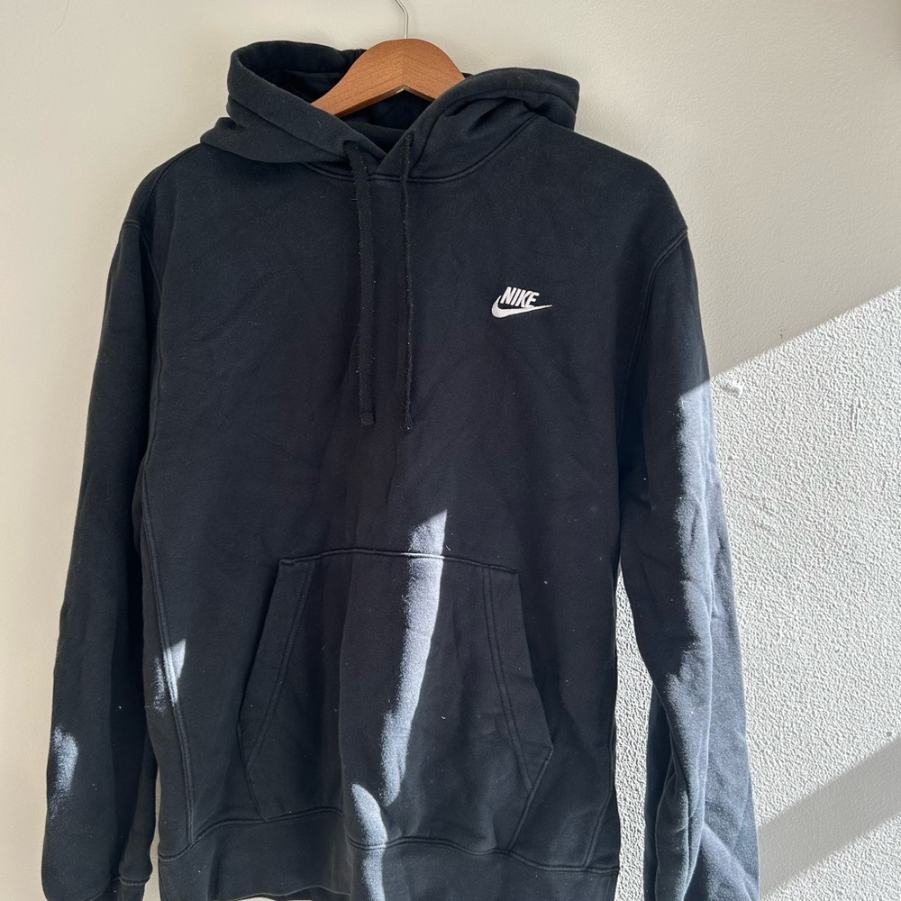 Nike Black Hoodie with White Swoosh Logo